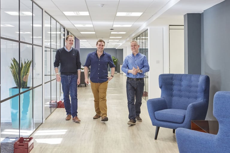 James Evans, Andy Royce, John McGhee in ForrestBrown offices