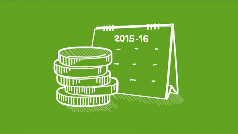 Coins stacked in front of calendar