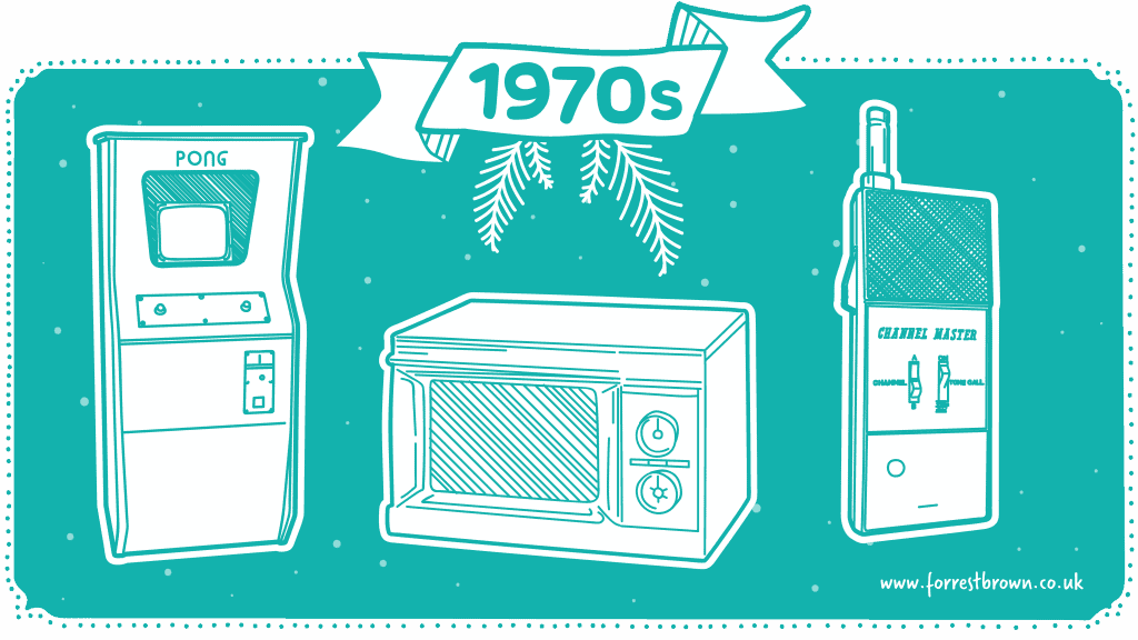 Tech gifts from the 1970s illustration