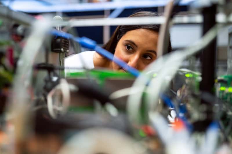 engineer checking equipment