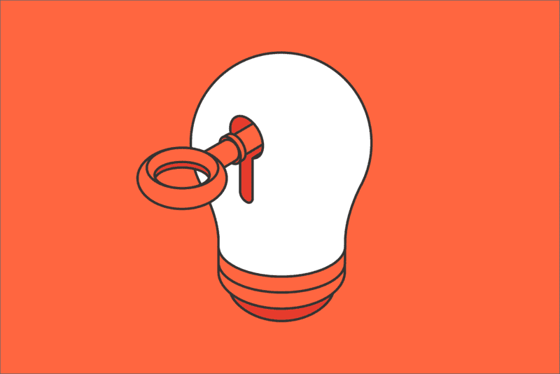 Key inside of lightbulb