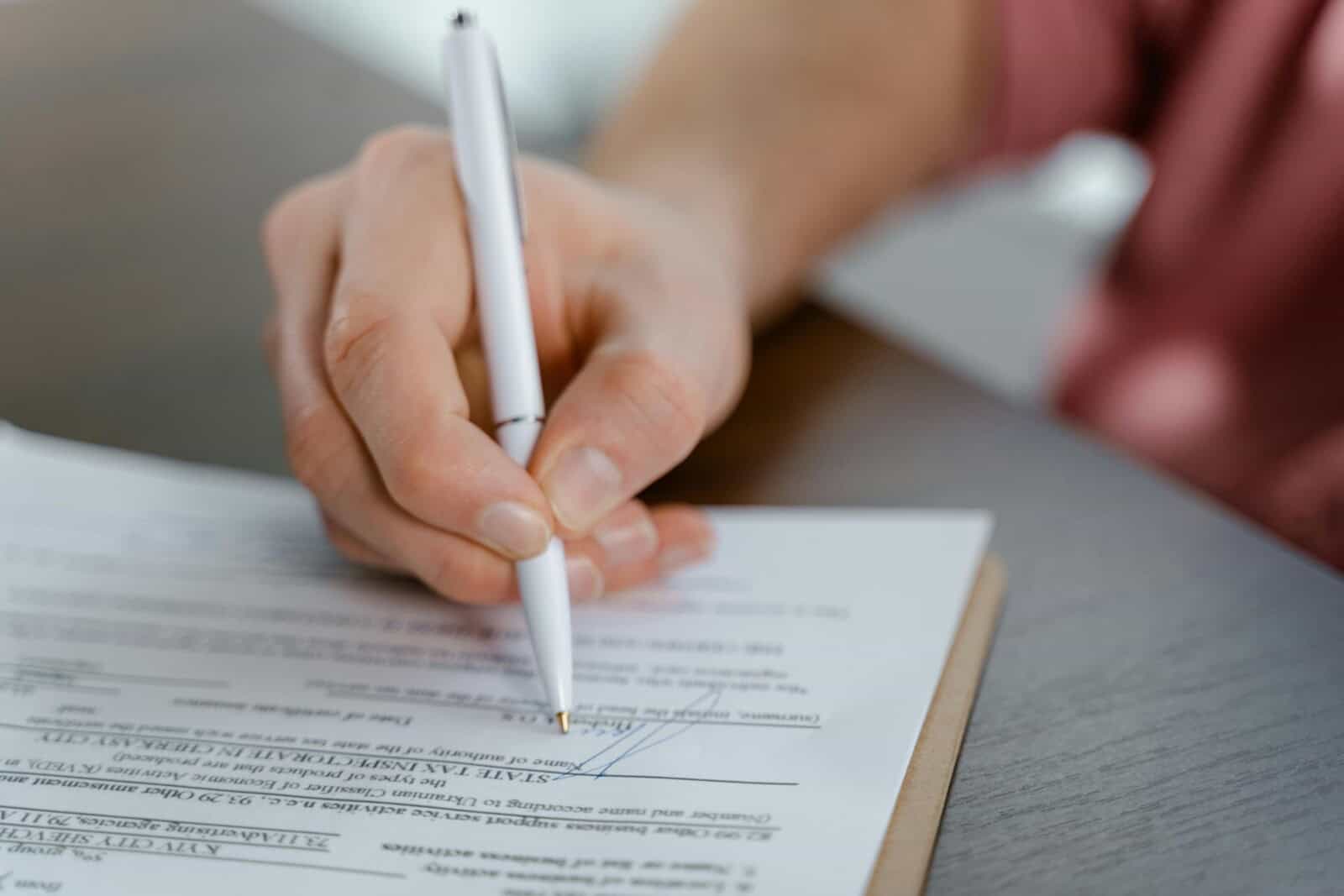 Signing contract