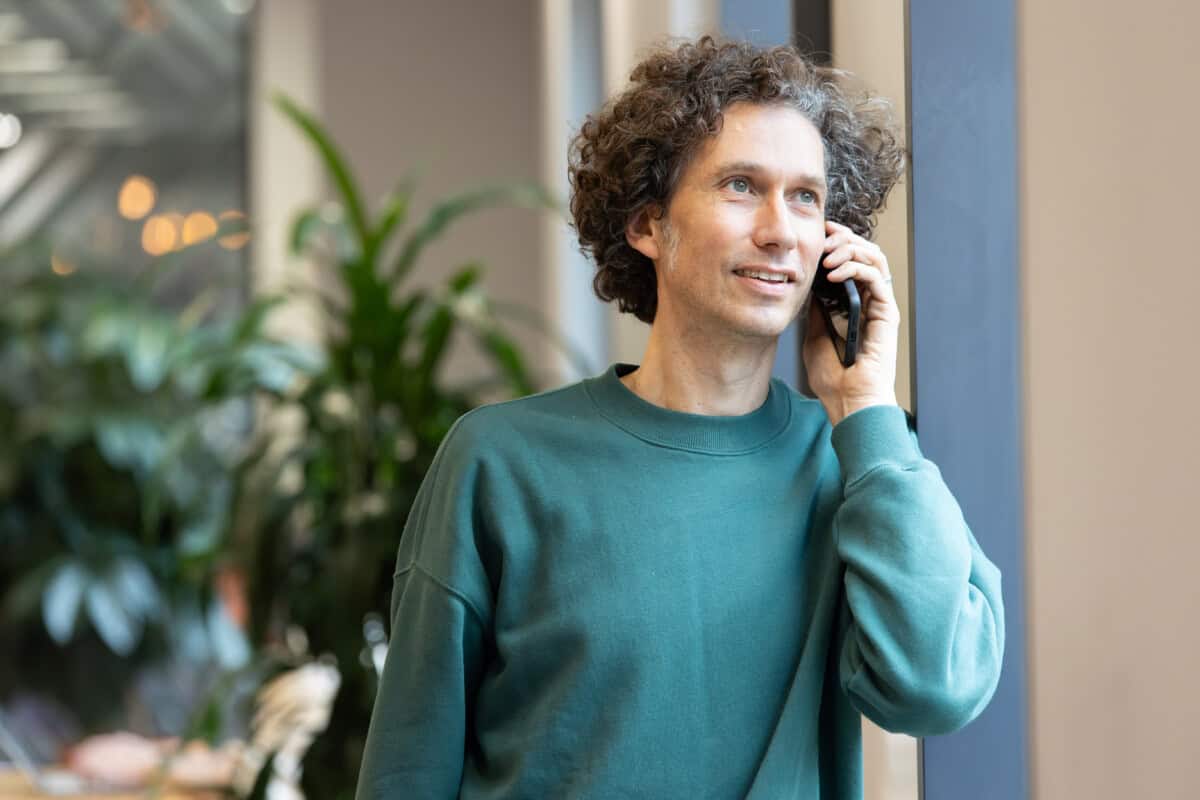 A man talking on a cell phone