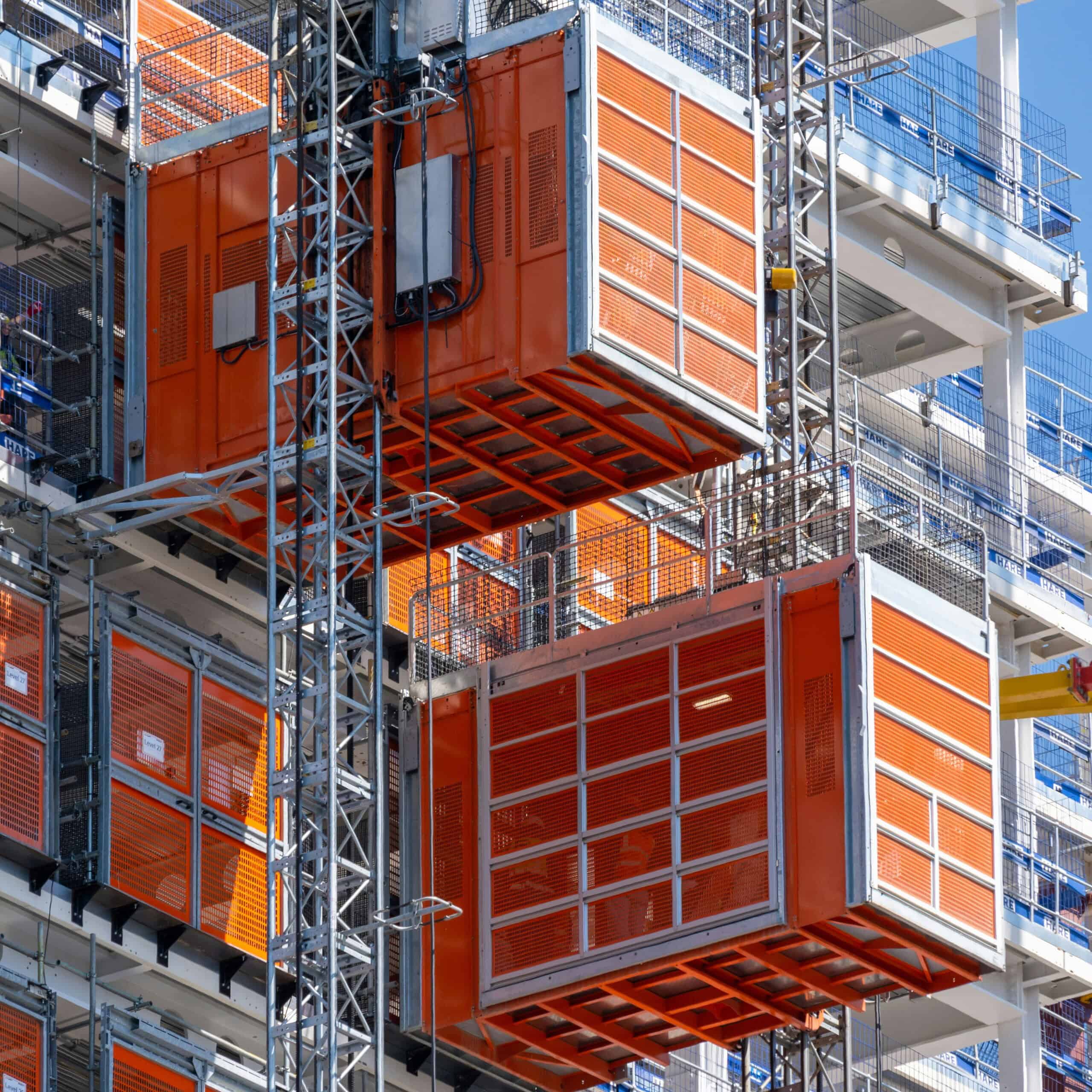 Lifts on a construction site