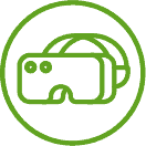 Game engines, simulation and VR icon